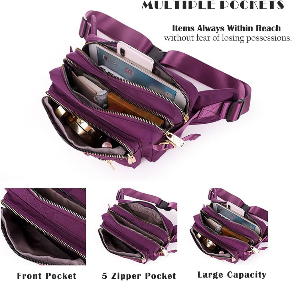 Extra Large Fashion Fanny Pack for Men Women, Waist Bag for Waterproof Hiking Running Biking Gym Outdoor Sports Travel Belt Bag