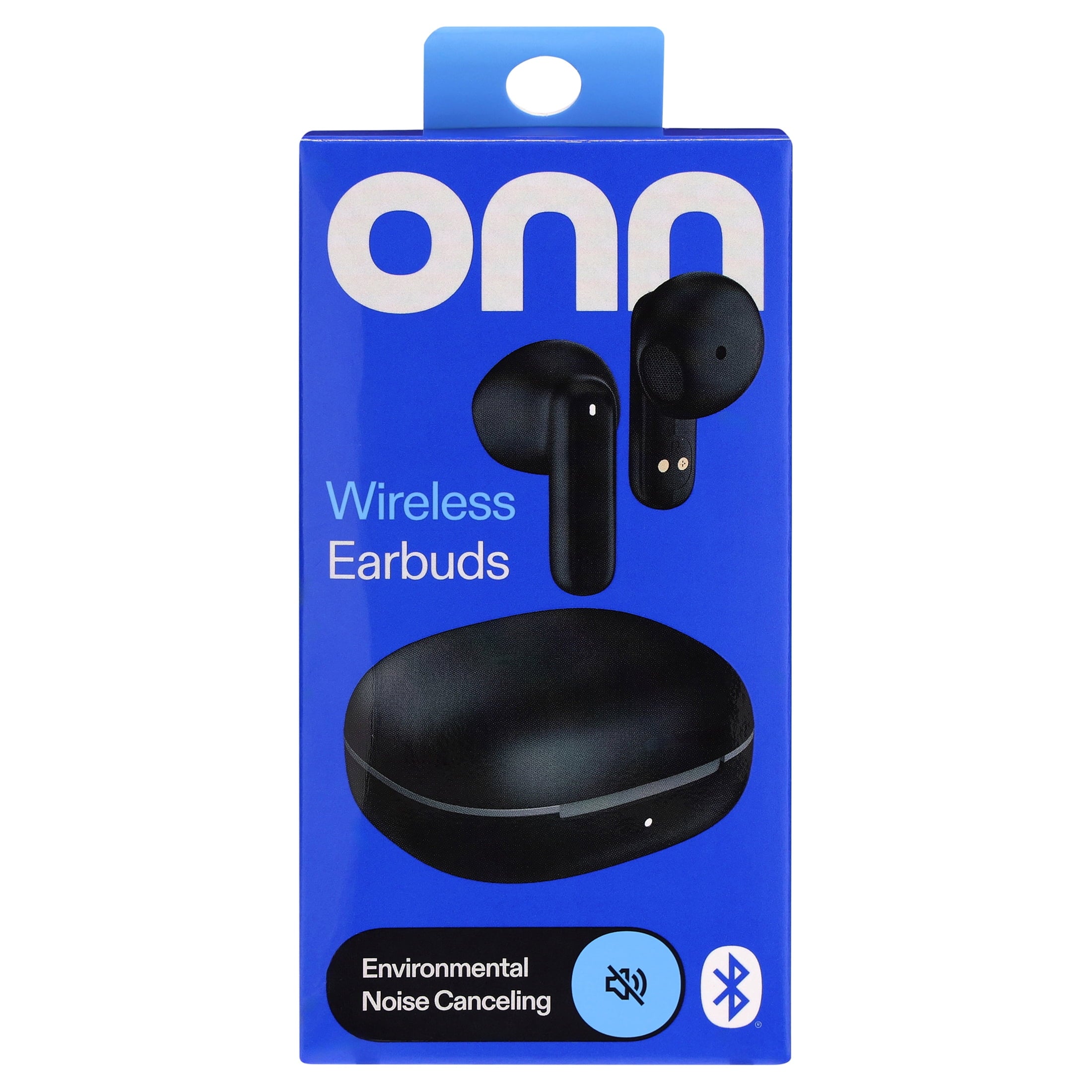 onn Mini Sticks Black Wireless Bluetooth Earbuds with Environmental Noise Canceling