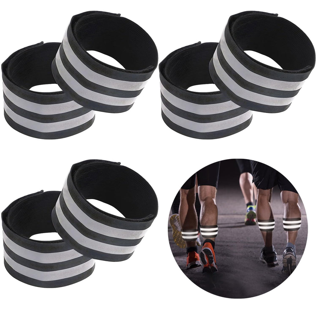 6 Pieces Reflective Strips Reflective Running Gear Reflective Armbands Flexible Reflective Strips Reflective Arm Bands Adults For Running Jogging Hiking Walking