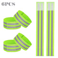 6 packs of reflective ankle straps, reflective bike running wristbands, ankle straps, leg straps, and bike pants cuff clips, can be used as armbands, sports/running equipment accessories