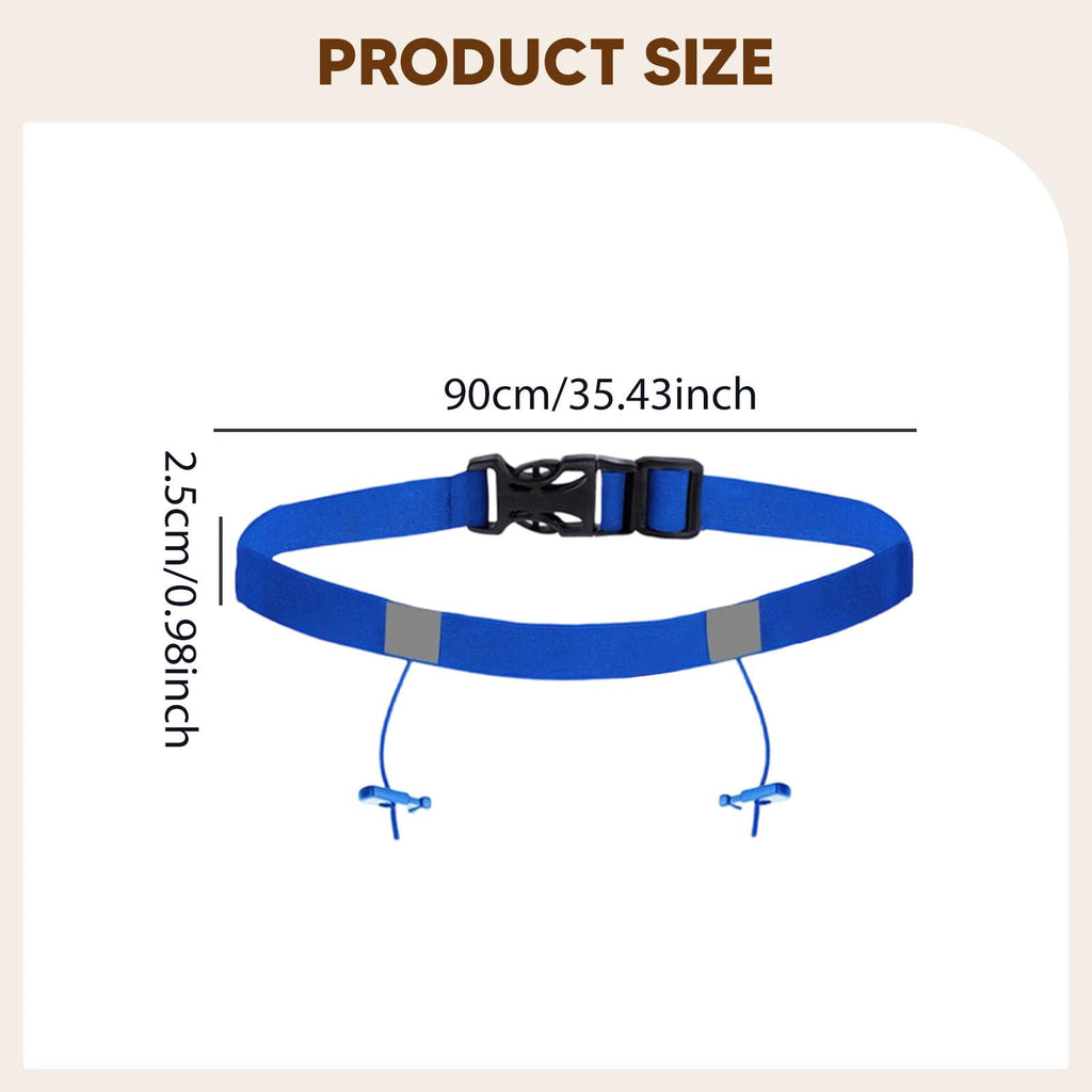Axioma Adjustable Race Number Belt Elastic Triathlon Running Belt Lightweight Accessory blue