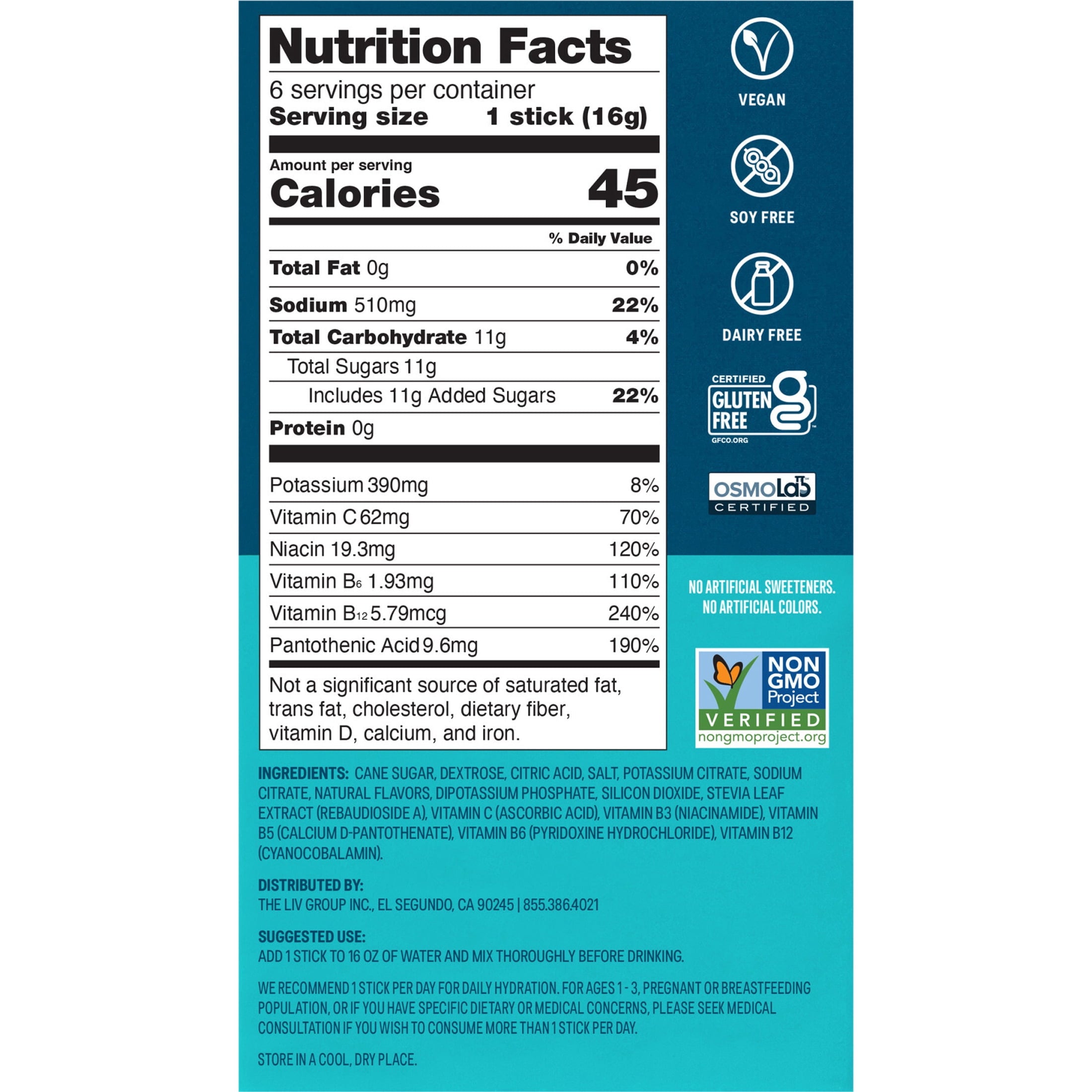 Liquid I.V.® Arctic Raspberry Hydration Multiplier® Powdered Electrolyte Drink Mix, 6 Count Packets