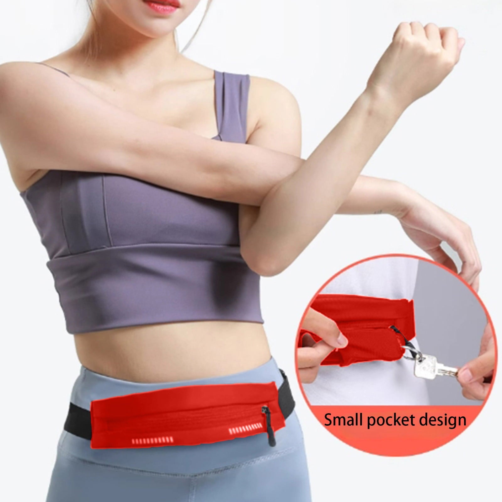 DAMAI Slim Running Belt Fanny Pack, Exercise Waist Pack for Women and Men, Runners Fanny Pack Phone Holder, Waist Belt for Workout Jogging Hiking Cycling, Money Belt Running Gear Accessories (Black)
