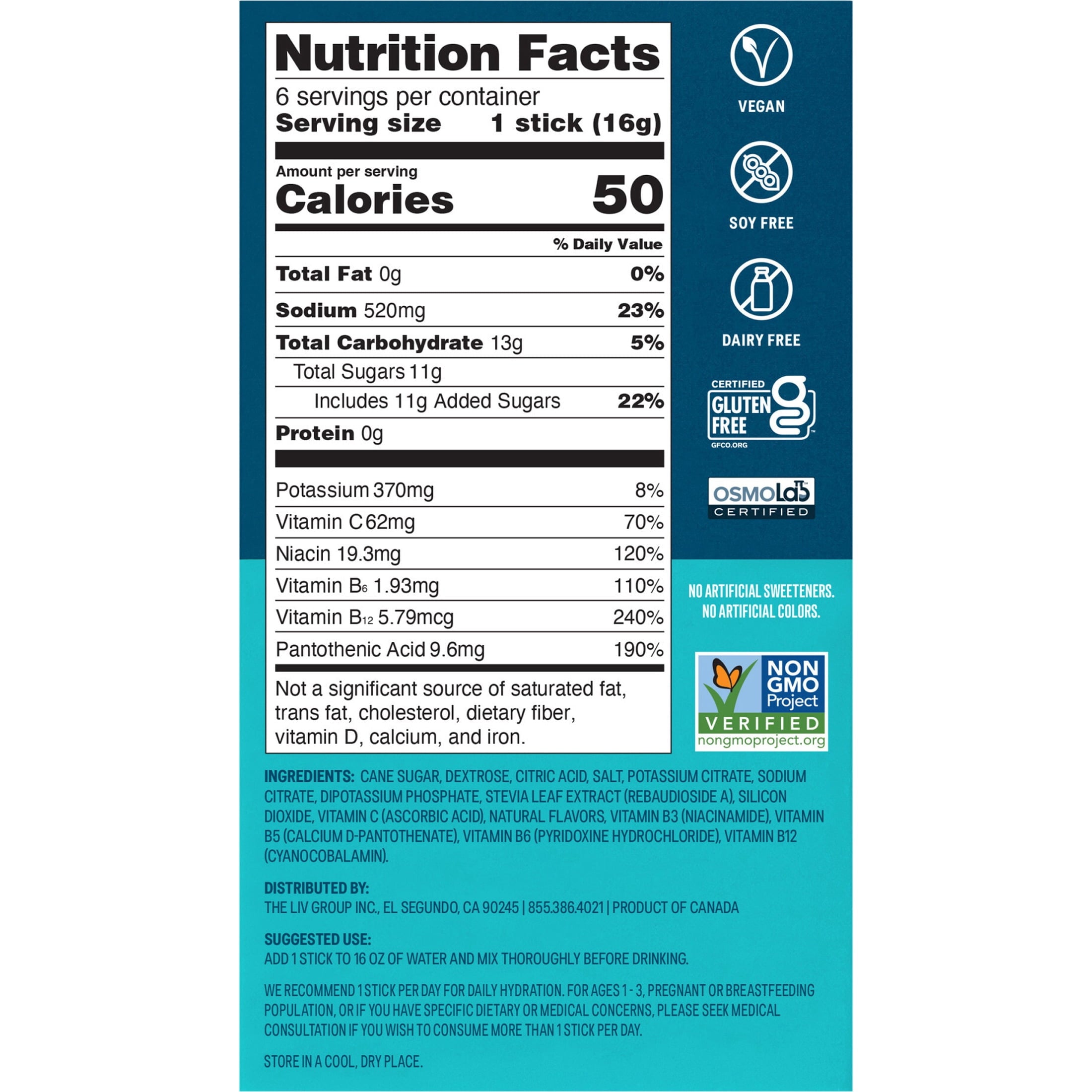 Liquid I.V.® Arctic Raspberry Hydration Multiplier® Powdered Electrolyte Drink Mix, 6 Count Packets