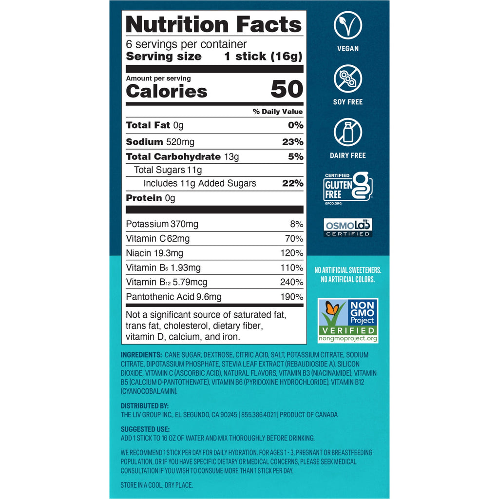 Liquid I.V.® Strawberry Hydration Multiplier® Powdered Electrolyte Drink Mix, 6 Count Packets