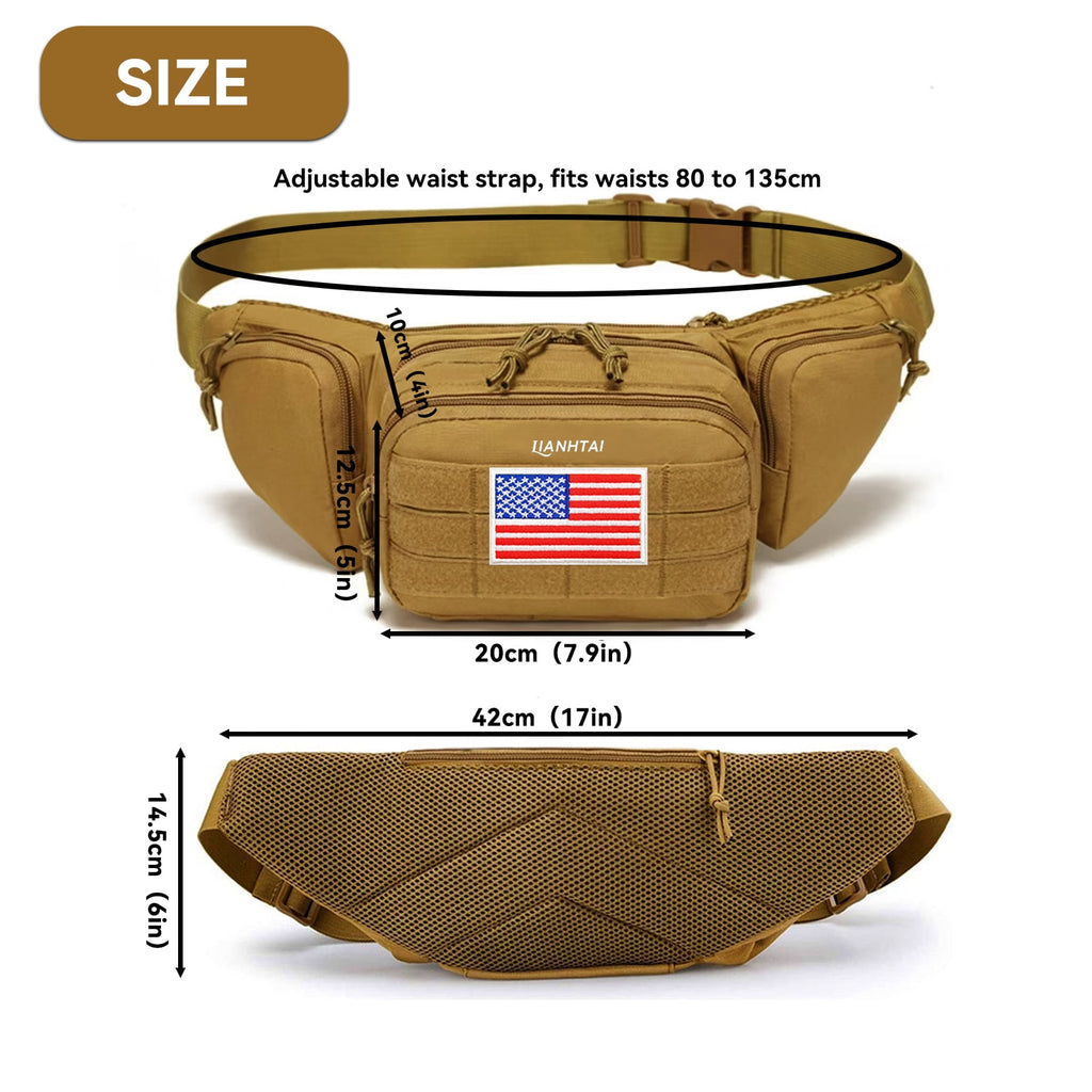 Waist Pack Bag Fanny Pack for Men&Women Hip Bum Bag with Adjustable Strap, Large Capacity Waist Wallet Bag for Traveling Casual Running Hiking Cycling