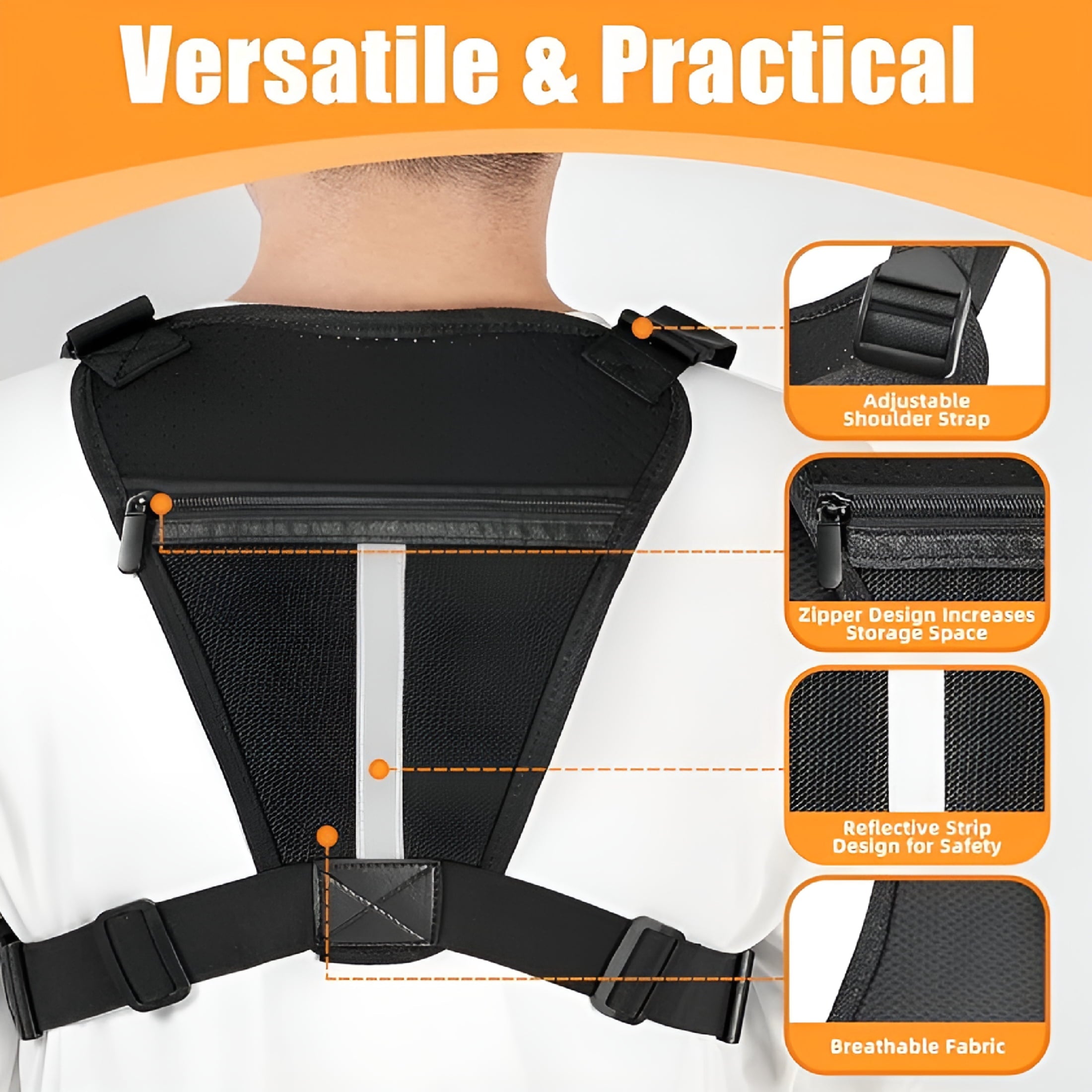 GASTROPOD 2026 New Chest Bag for Men, Running Pack Vest for Workouts, Water Resistant Sports Chest Pack for Running for Hiking, Cycling, Gym, Travel