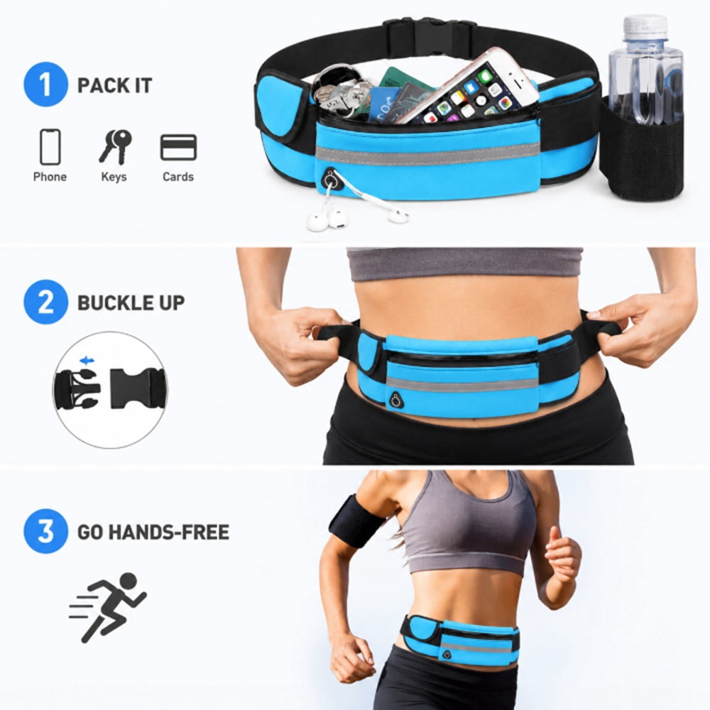 Slim Running Belt Waist Pack, Adjustable Travel Belt Bag for Phone, Keys and Small Essentials, TIKA