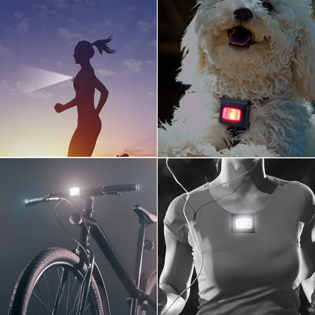 Running Light, 2Pack Reflective Running Gear for Runners, Rechargeable Light, Clip on Running Lights with Runners and Joggers for Camping