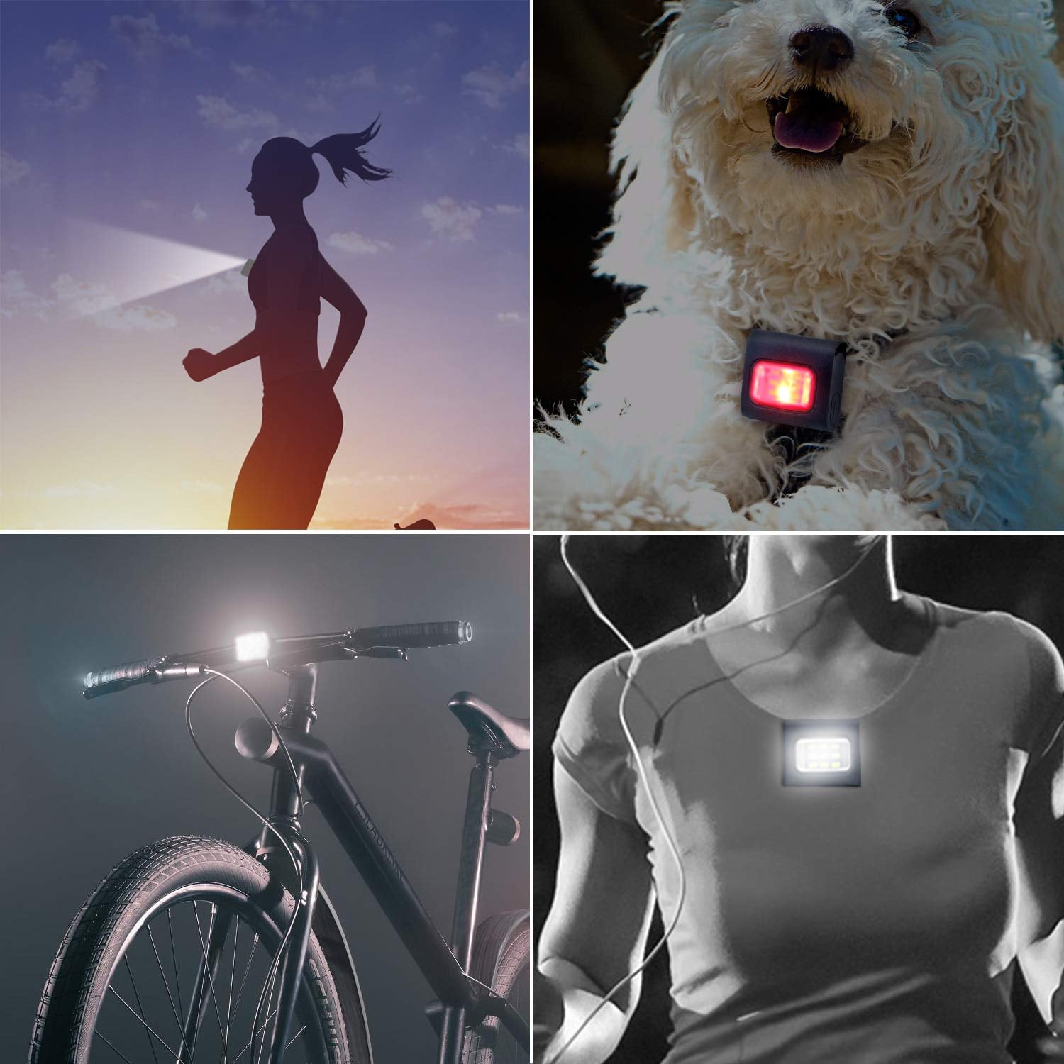 Running Light, 2Pack Reflective Running Gear for Runners, Rechargeable Light, Clip on Running Lights with Runners and Joggers for Camping