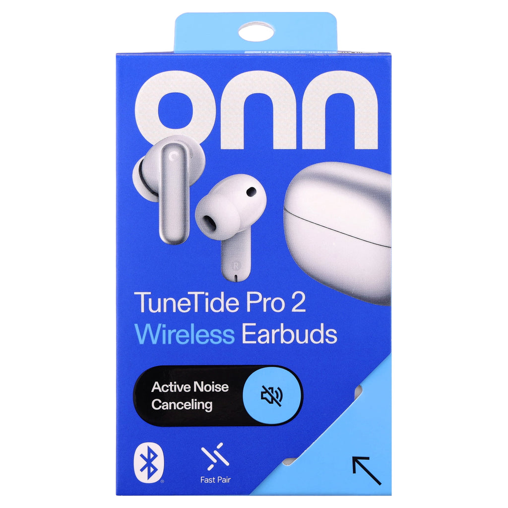 onn TuneTide Pro 2 Wireless Earbuds, Black