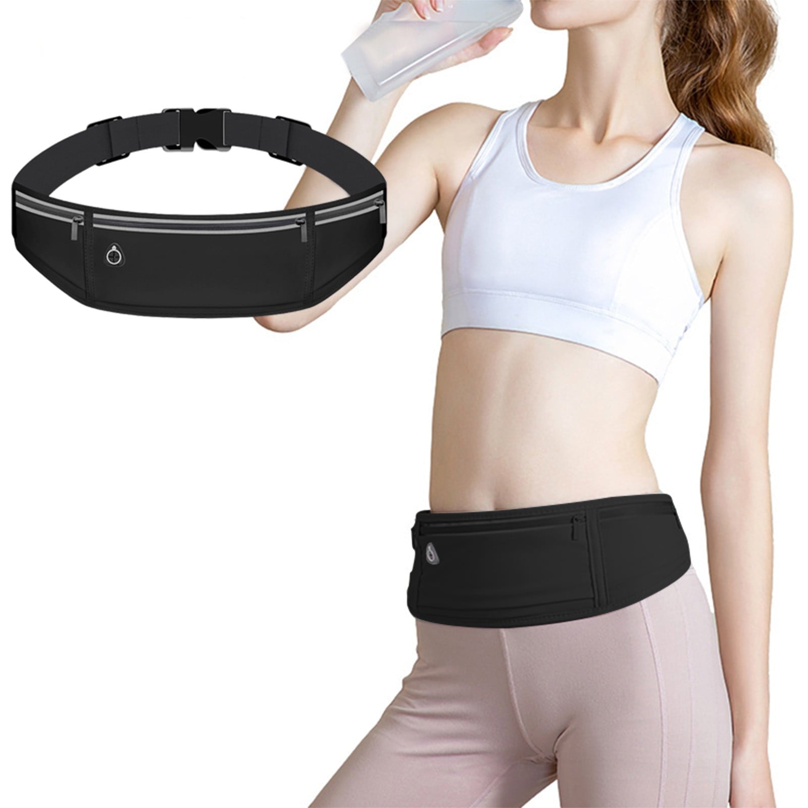 Cinvoph Running Belt Waist Pack Bag, Workout Gym Fitness Fanny Pack for Phone,Cell Phone Holder for Running,Jogging Pocket Belt for Women & Men,Running Accessories, Pink