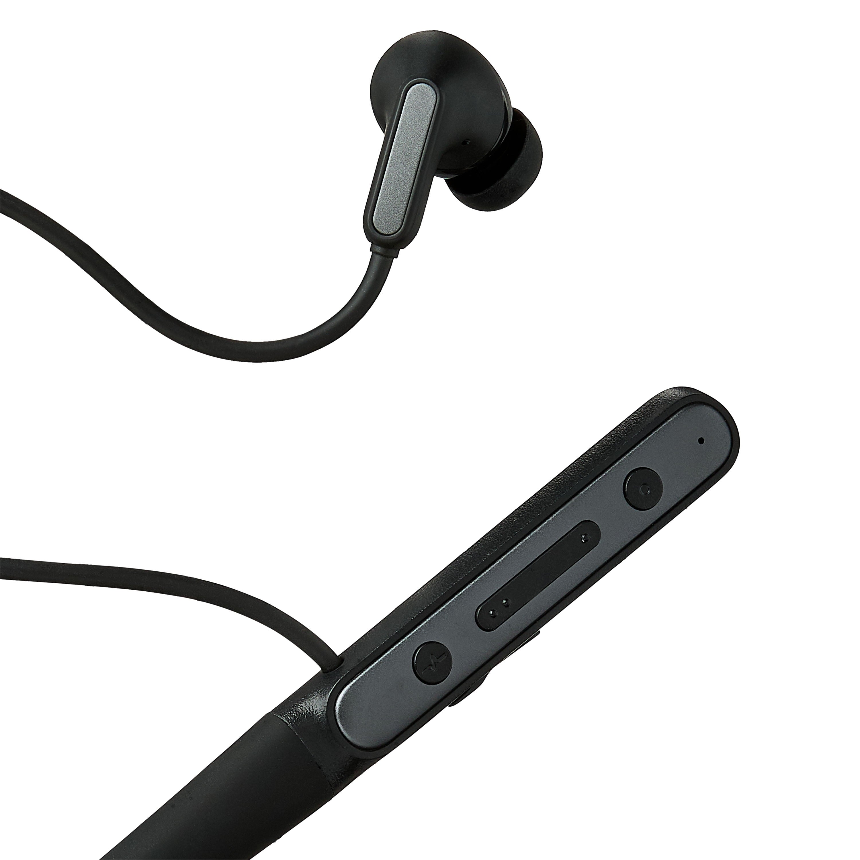 onn Active Noise Canceling Bluetooth Neckband Earphones Black