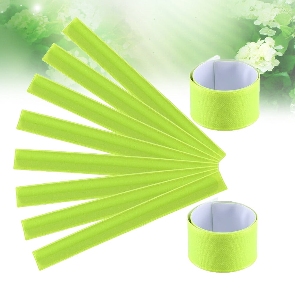 Amosfun Reflective Safety Armbands Adjustable Yellow for Night Running and Outdoor Activities 6 Pieces
