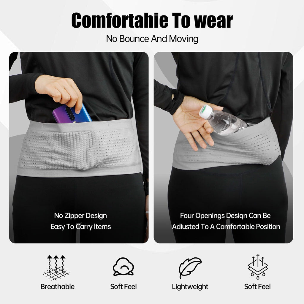 Running Belt for Women 360° Flip Belt - Nylon 3D Mesh Expandable Runners Belt for Gym Hiking