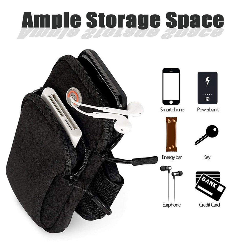 Phone Holder Running Armband | For iPhone 17/16/15/14/13/12/11 Pro Max XS XR & Galaxy S26/S25/S24/S23 Ultra | Sport Gym Hiking Pouch Bag (Black)
