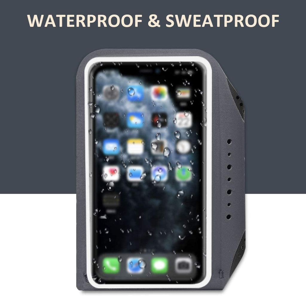 MATEPROX Sweatproof Cell Phone Armband, Running Phone Holder for iPhone 16 15 14 13 Pro XR SE S22 S24, Black