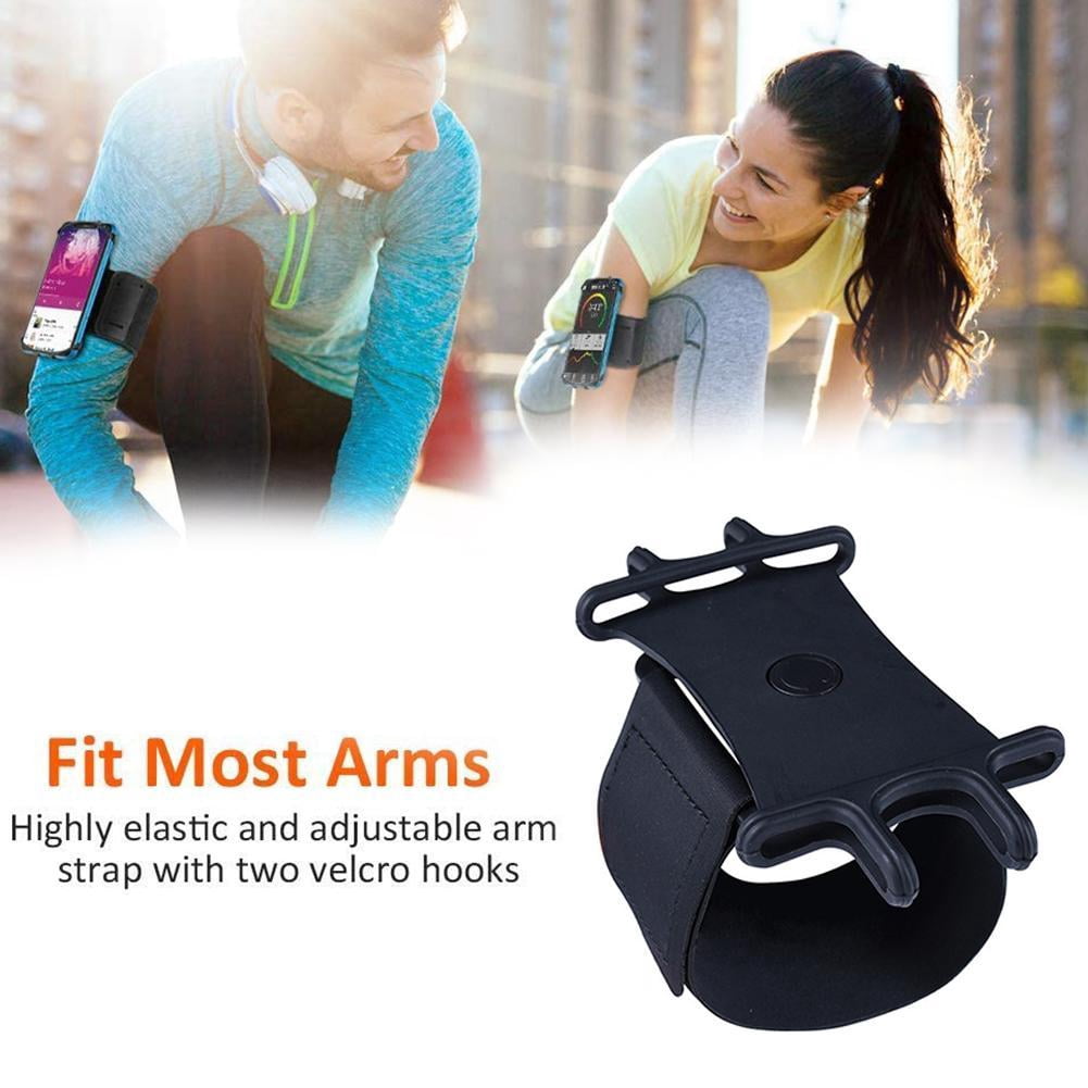360 Degree Rotatable Wristband Cell Phone Running Holder, Forearm Band Wristband Thumb Wrist Belt Sport Jogging Gym Armband, Adjustable Cycling Wristband Pouch Bag, for 4-6.5 Inch Phone