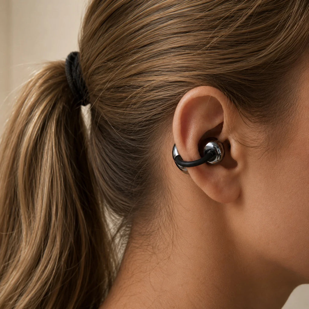 onn Nebulode Pro Open-Clip Wireless Earbuds, Blue