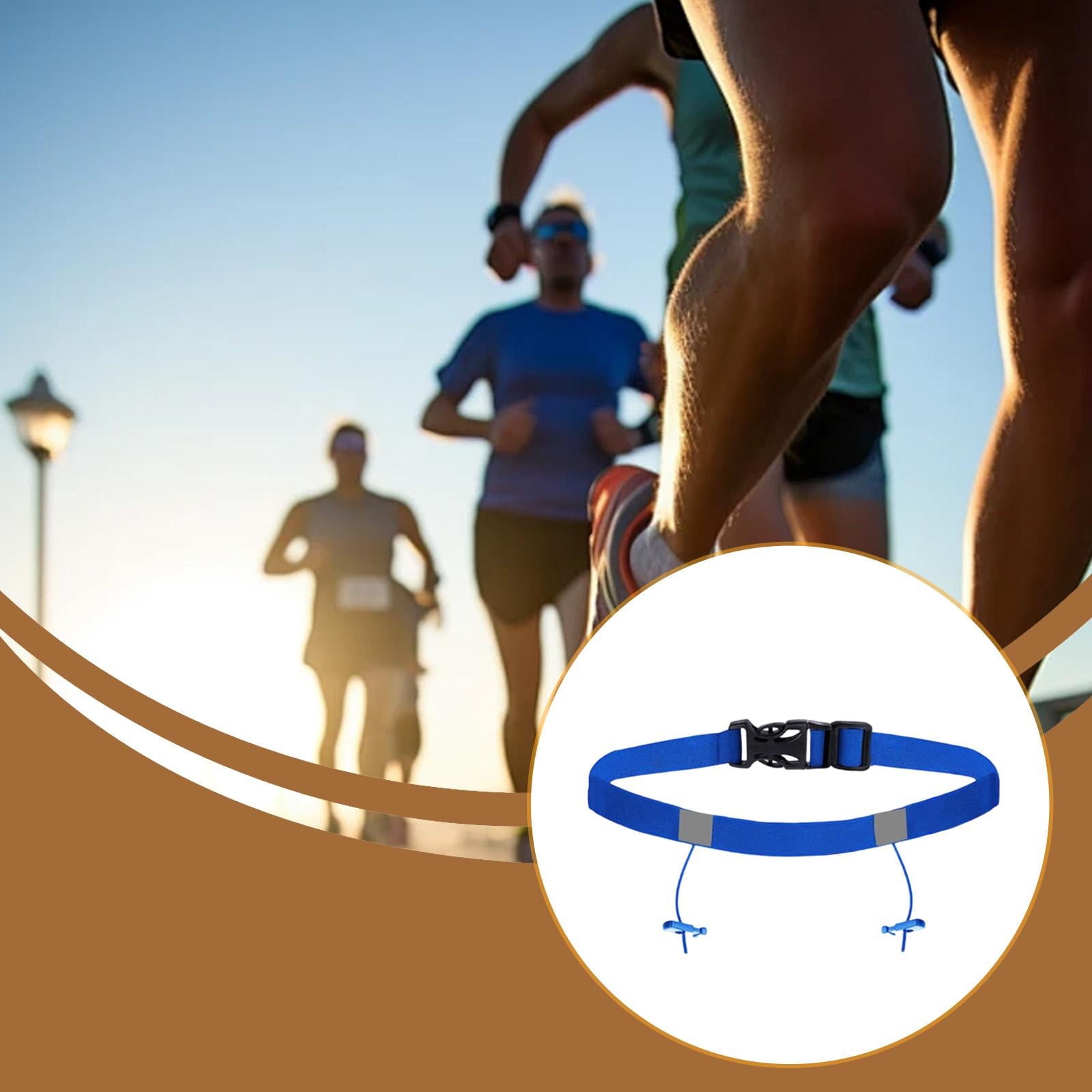 Axioma Adjustable Race Number Belt Elastic Triathlon Running Belt Lightweight Accessory blue