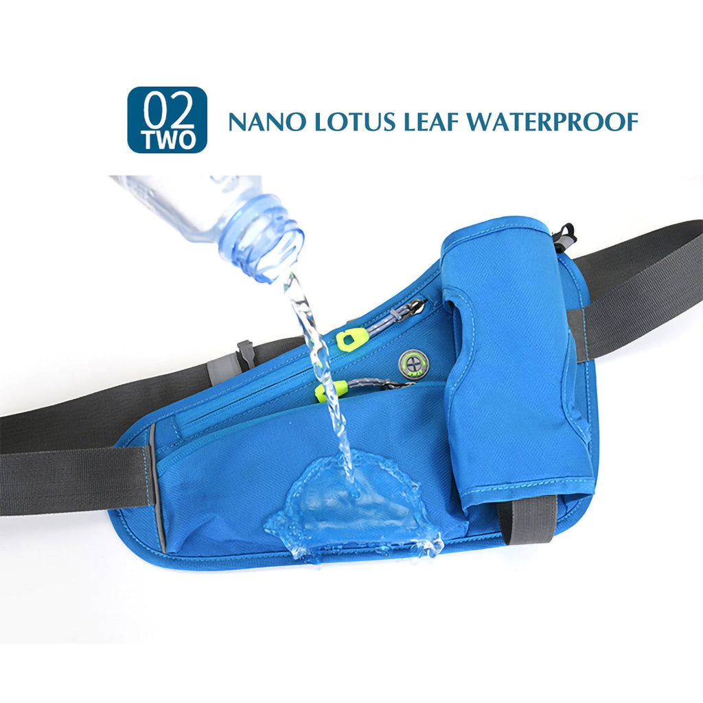Running Water Bottle Hydration Belt with Water Bottle Holder Hiking Walking Waist Pack Adjustable Pack Compatible for Phone Waistband Outdoor Running Belt