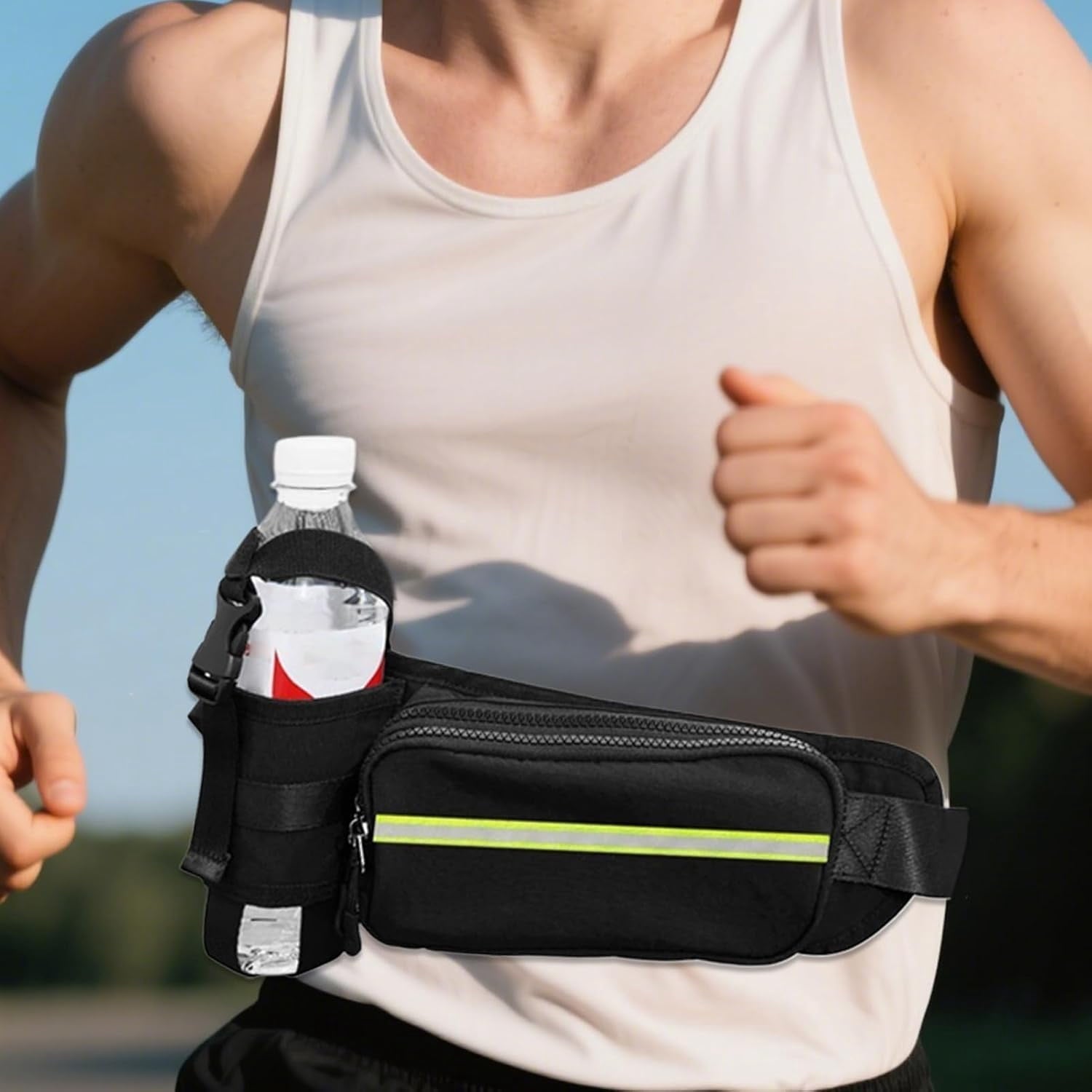 Fanny Pack Water Bottle Holder, Portable Camping Chest Pouch, Waterproof Breathable Fanny Packs, Running Hiking Climbing Fishing Accessory for Outdoor Adventure and Convenient Hands-Free Carrying