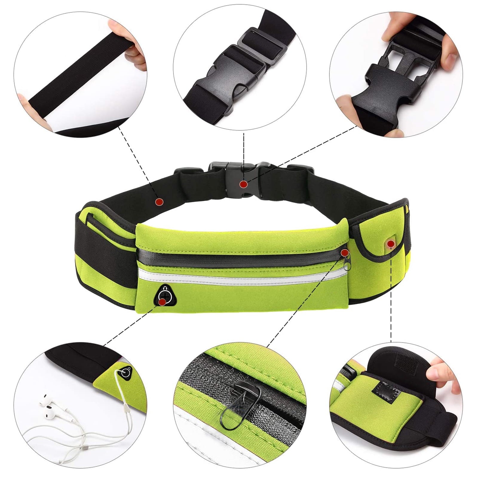 Waistband Running Belt for Phone Holder, Runner Pocket Pouch for Women Men Wallking Fitness Jogging Workout Gym Sports Travel Exercise Orange