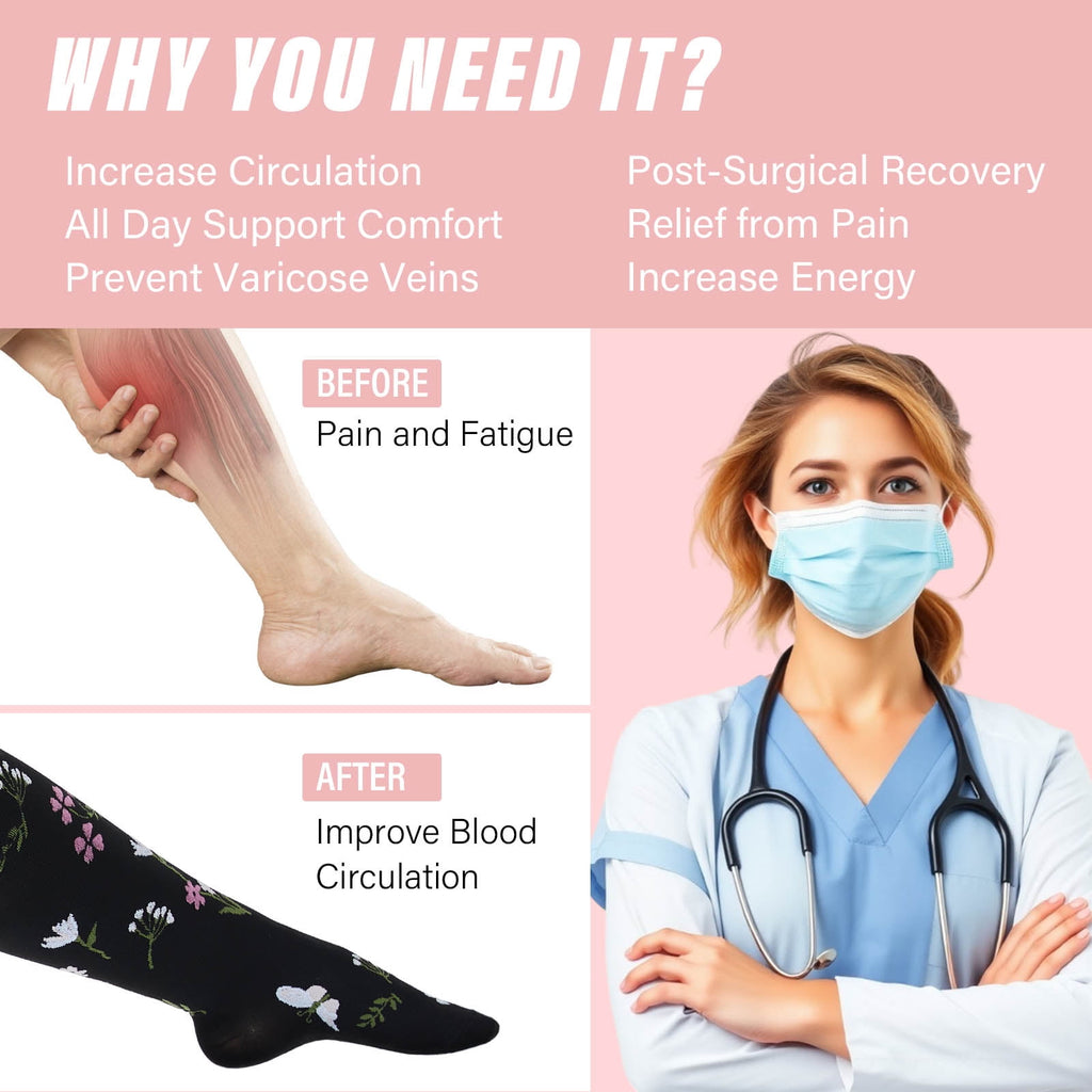 2 Pairs Wide Calf Compression Socks for Women Men AMITOFO Circulation 20-30mmHg Plus Size Knee High Support Stockings for Medical | Circulation | Nurses | Running | Travel, Black 4XL