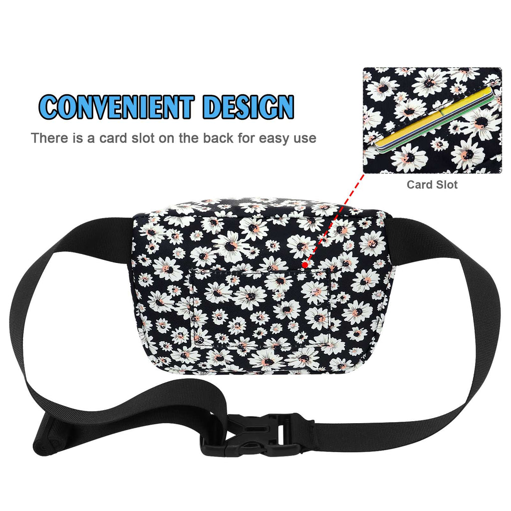 HAWEE Fanny Packs for Women - Slim Yet Spacious Waist Pack with Headphone Cord Access - Lightweight Fannie Hip Bag Great for Hiking, Walking, Biking, Running, Travel