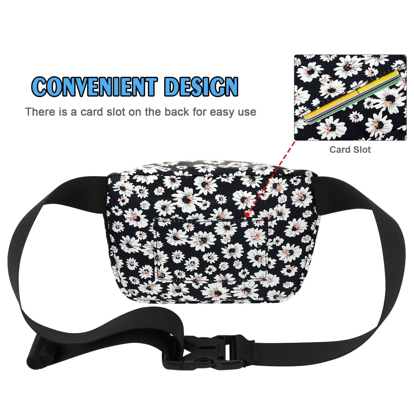 HAWEE Fanny Packs for Women - Slim Yet Spacious Waist Pack with Headphone Cord Access - Lightweight Fannie Hip Bag Great for Hiking, Walking, Biking, Running, Travel