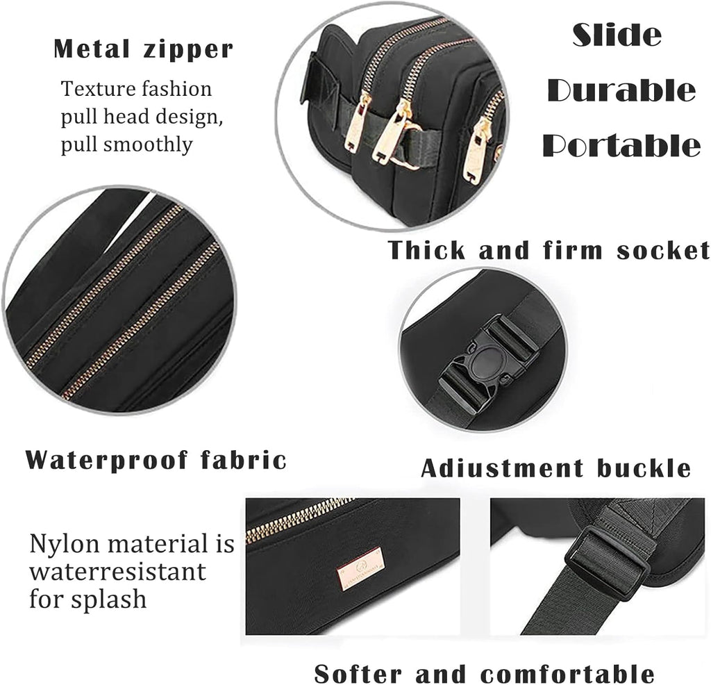 Extra Large Fashion Fanny Pack for Men Women, Waist Bag for Waterproof Hiking Running Biking Gym Outdoor Sports Travel Belt Bag