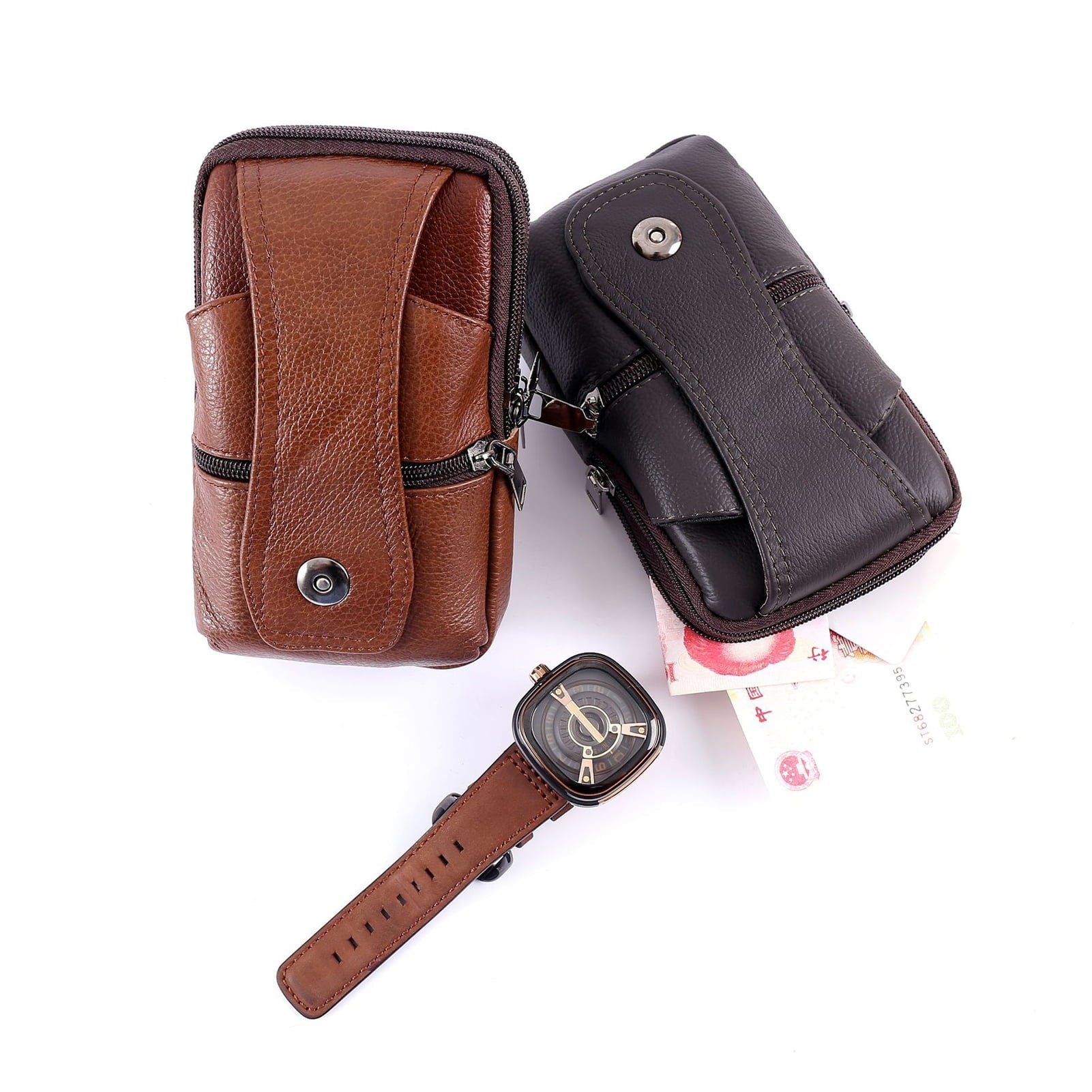 Dream Lifestyle Double-Layer Running Belt with Multi-Pockets Adjustable Belts,Zipper Mens Bag Accessories Belt Fanny Pack Waist Pouch Backpack for Travel Hiking Cycling Running