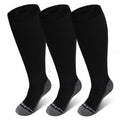 2 Pairs Wide Calf Compression Socks for Women Men AMITOFO Circulation 20-30mmHg Plus Size Knee High Support Stockings for Medical | Circulation | Nurses | Running | Travel, Black 4XL