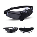 Hiroekza Running Belt with Water Bottle Sports Pack Waist Bag for Men & Women - Nylon Multifunctional Zipper Belt for Running Hiking Climbing - Adjustable Reflective Fitness Gear Accessories Black