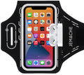 JEMACHE Running Armband for iPhone 16 15 14 Pro Max/Plus, Samsung Galaxy S25 S24 S23 Ultra/Plus/FE, Gym Workouts Arm Band (Black)