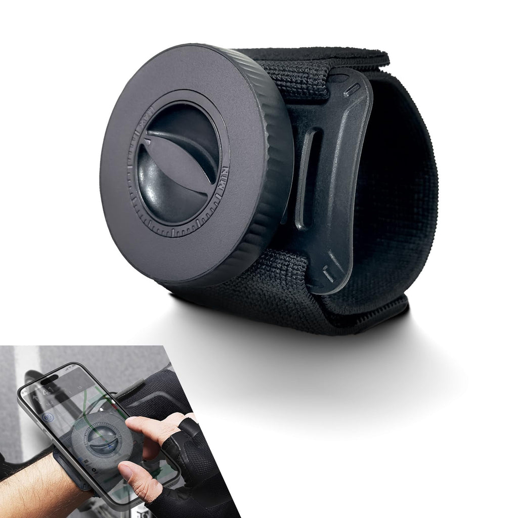 Magnetic Wristband Phone Holder for Running, Adjustable Sports Armband Cell Phone Holder, Hands-Free Phone Accessories Holder, for Biking Walking Selfies Videos Hiking Live Broadcast (Black)