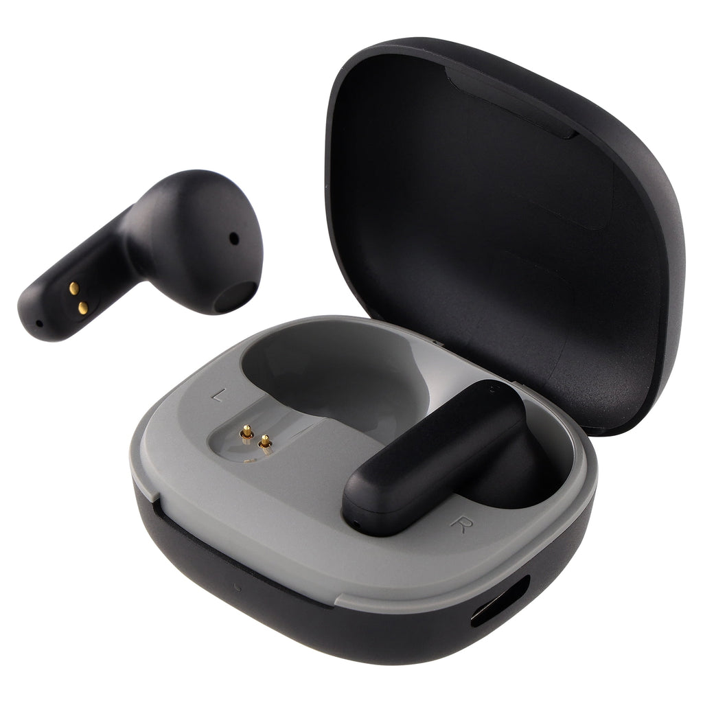onn Mini Sticks Black Wireless Bluetooth Earbuds with Environmental Noise Canceling