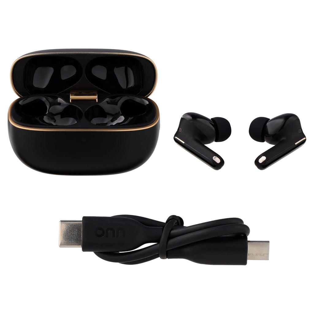 onn TuneTide Pro 2 Wireless Earbuds, Black