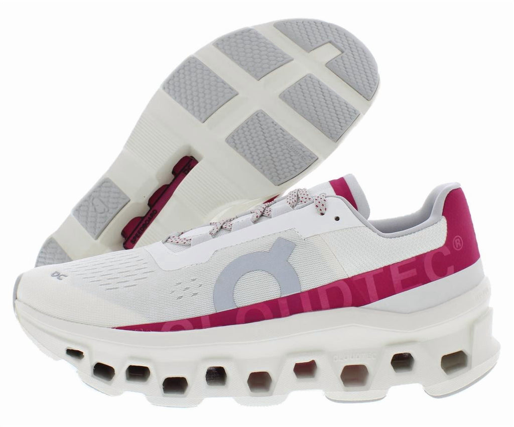 ON Cloudmonster Womens Shoes Size 9, Color: Ivory/Grenadine
