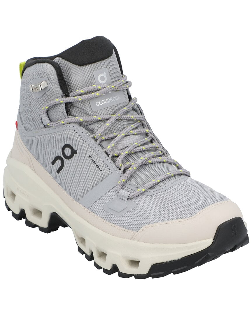 On Running Cloudrock Mid Waterproof Canvas Sneaker, 6, Grey
