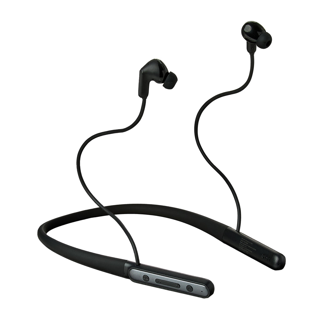 onn Active Noise Canceling Bluetooth Neckband Earphones Black