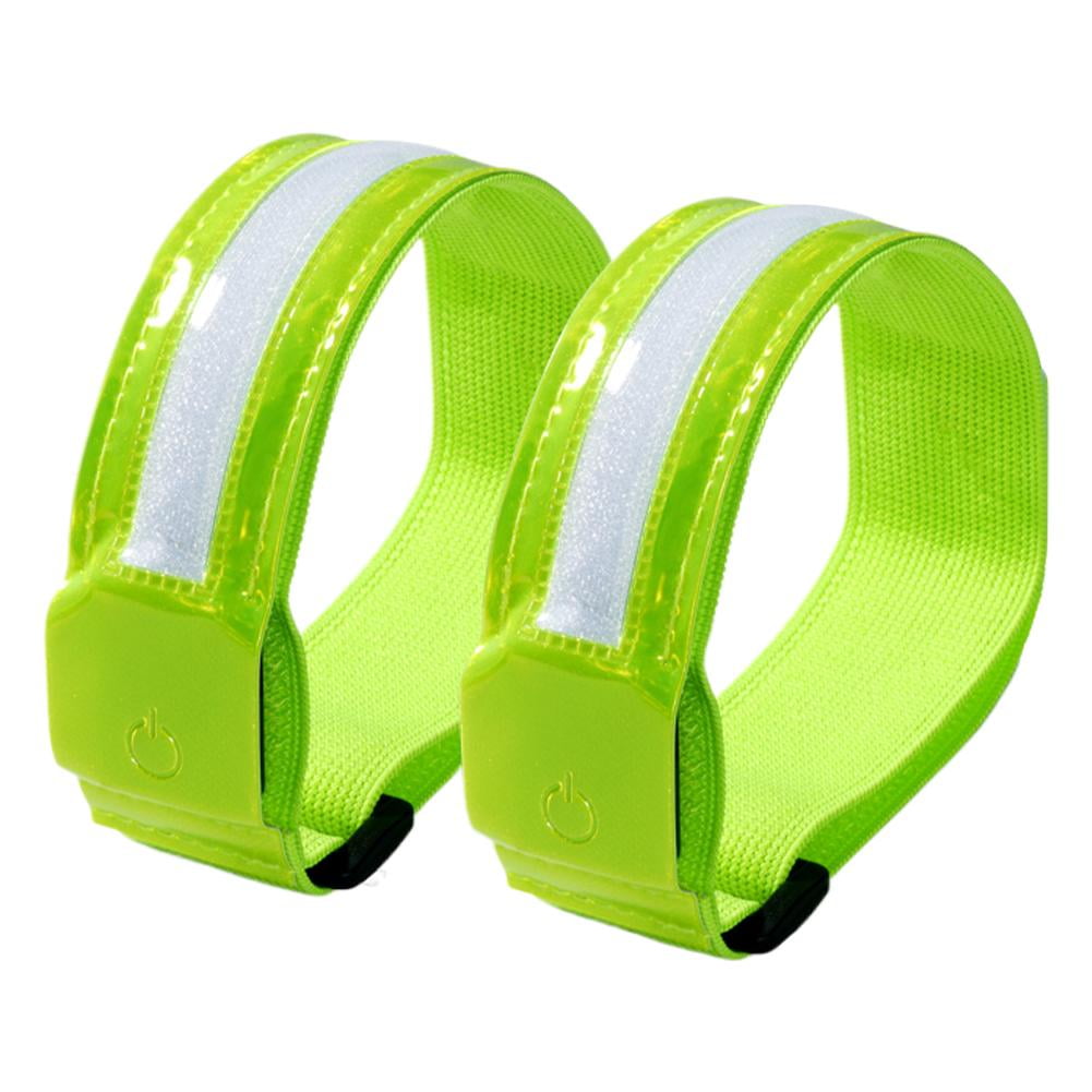 Rechargeable LED Armband 2-Pack, Running Lights for Runners, Light Up Arm Bands for Walking Running, Reflective Running Gear for Night Safety,6 Colors & 3 Modes & Adjustable Wristbands