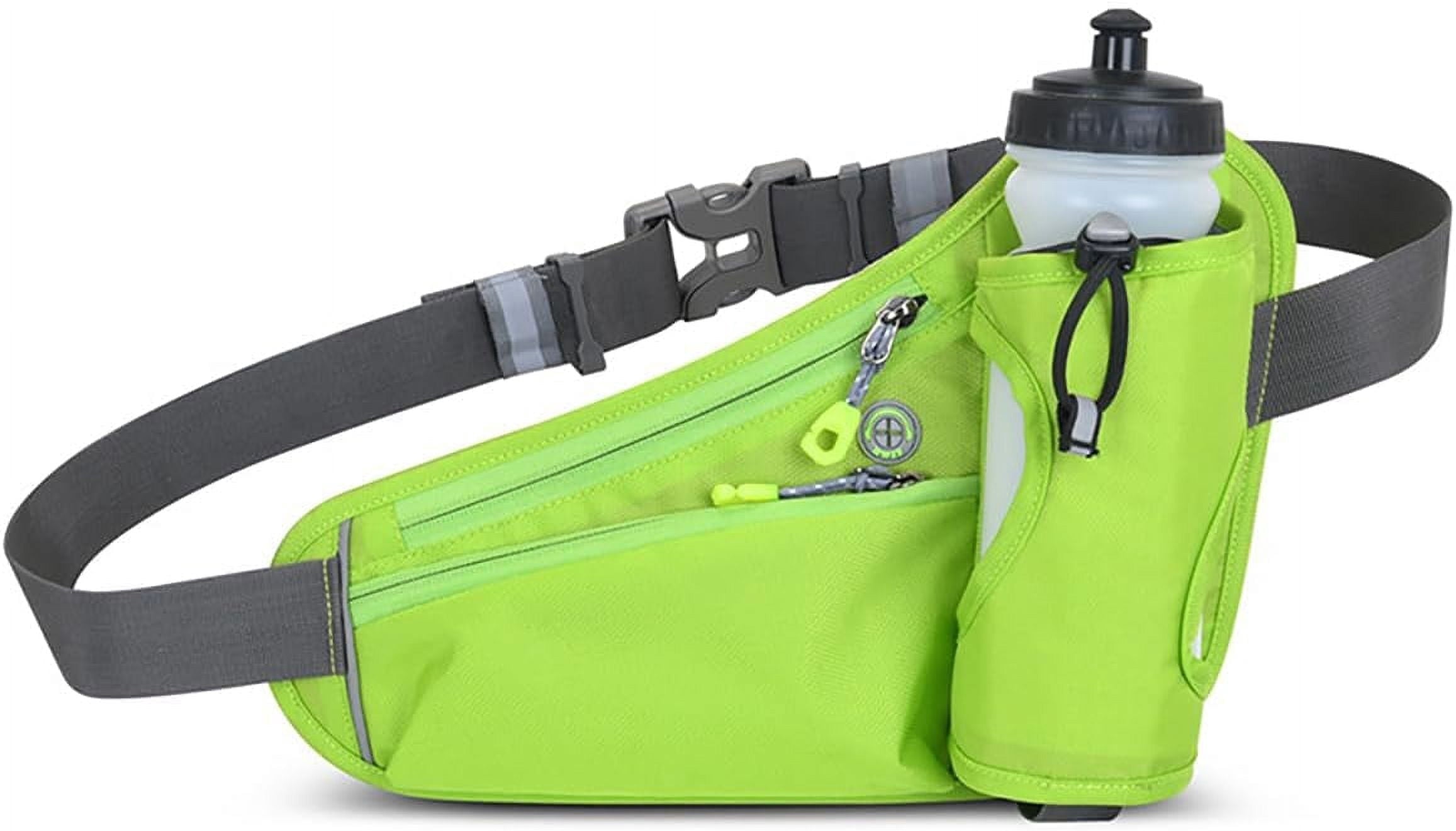 Running Belt Hydration Waist Pack with Water Bottle Holder for Men&Women Outdoor Sports (Black)