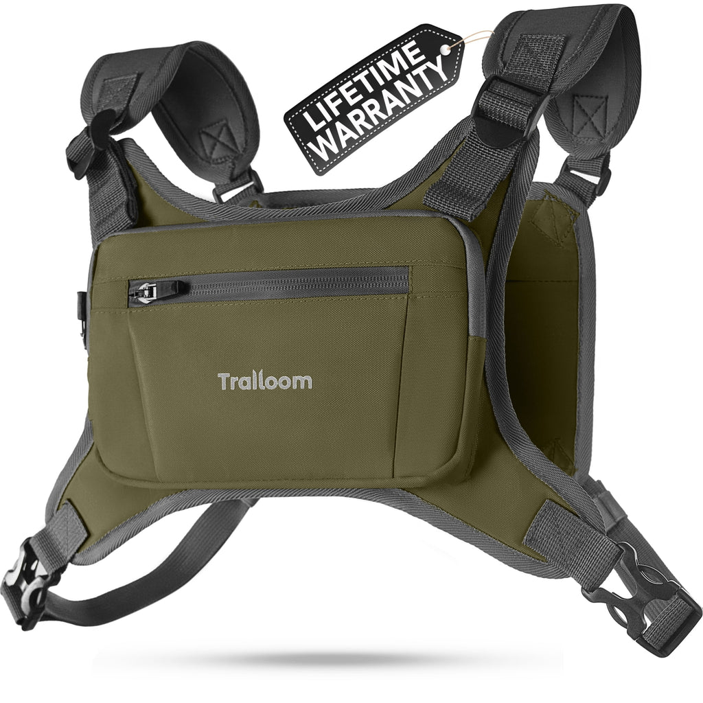 Running Chest Pack, Reflective Vest, Water Repellent, Phone Holder, Workout Bag for Runners, Cycling, Biking, EDC Pouch, Jogging Carrier, Hidden Pocket, Men & Women, Lightweight