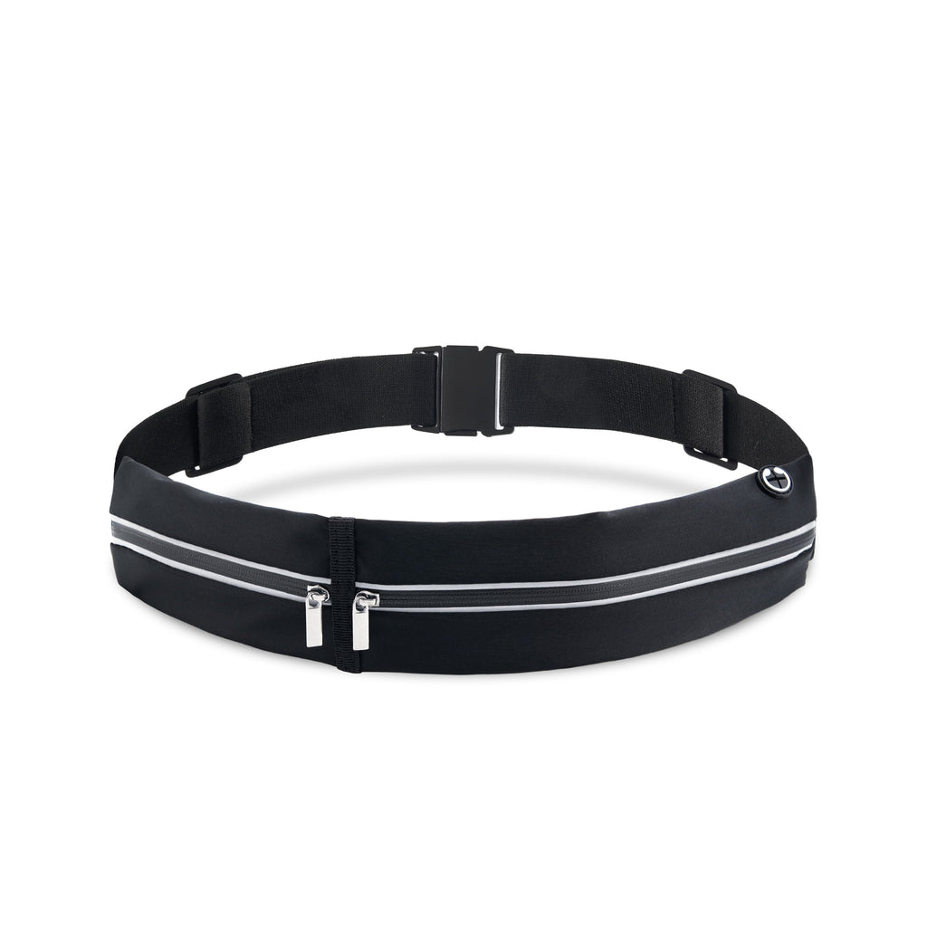 Slim Running Belt Fanny Pack for Men Women, Runners Phone Holder for Gym Travel Walking, Money Waist Flip Belt Bag With 2 Expandable Pockets