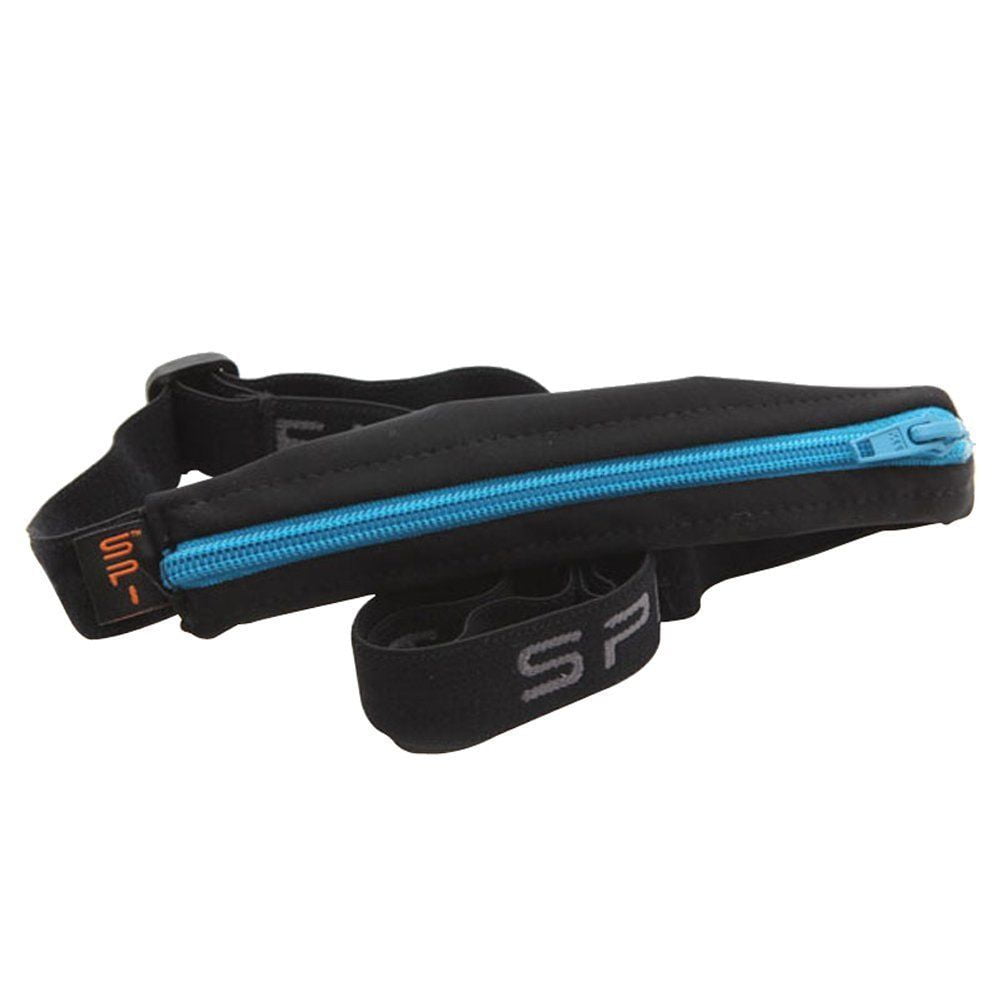 Spibelt LARGE Pocket Running Belt, No Bounce Exercise Waistpack – Black/Turquoise