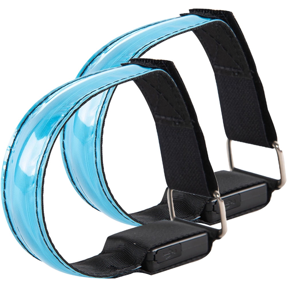 UPKOCH 2Pack Reflective Exercise Armbands Blue Nylon Reusable Accessory for Nighttime Running and Camping