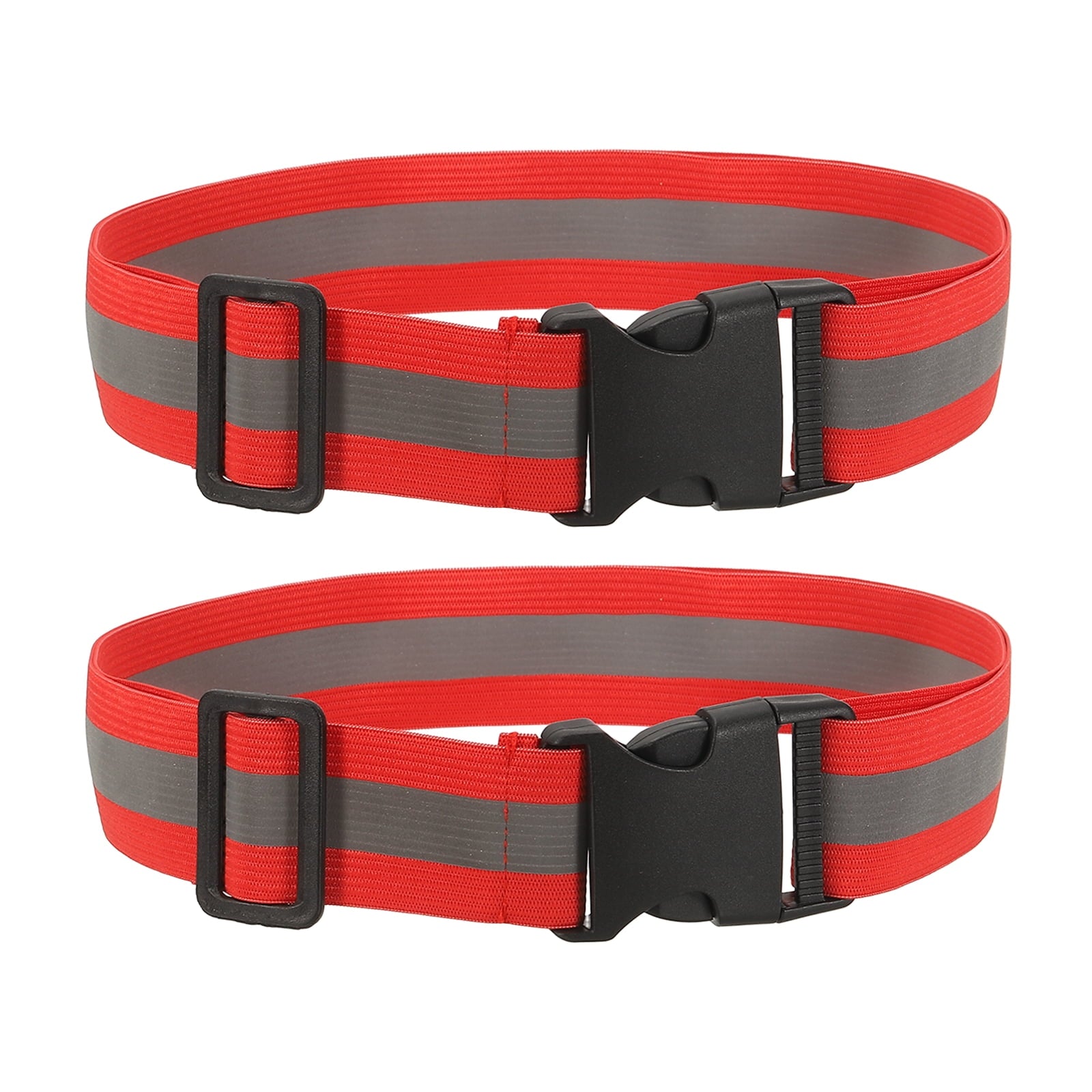 Uxcell Reflective Safety Belt, Adjustable High Visibility Glow Belt Outdoor Running Gear Accessories Fit For (Running/Walking/Cycling), 43.3 x 1.6" & 2 Pcs & Bright Red
