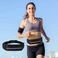 Waterproof Running Belt with Phone Holder and Water Bottle Pouch, Reflective Fitness Waist Pack for Men Women, Adjustable Sports Waist Bag for Hiking Cycling Marathon Gym Workout Outdoor Activities