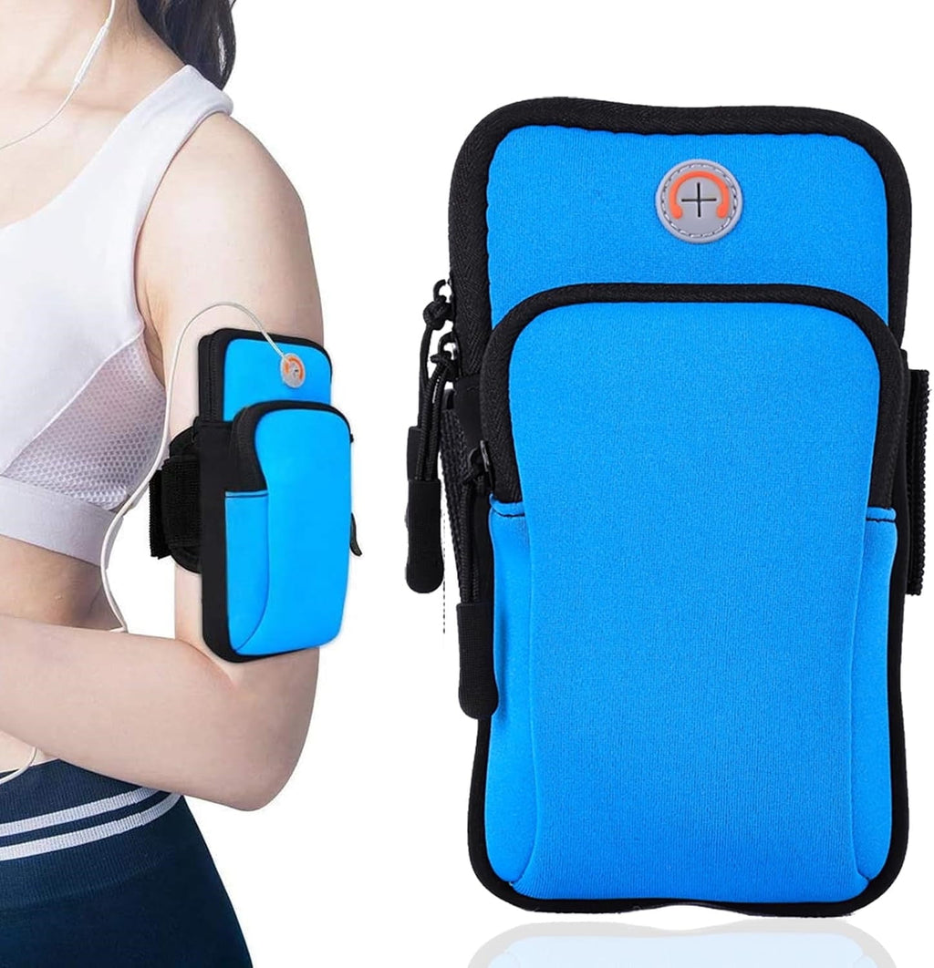 ZWHong Running Phone Holder, Universal Phone Armband for iPhone & Samsung, Workout Phone Holder with Arm Band, Secure Running Armband for Men & Women, Gym Exercise Phone Sleeve（black）
